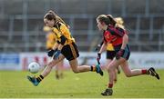 7 March 2016; Grace Ni She, Coláiste Iosagain, Stillorgan, Dublin, in action against Jodie Nugent, Scoil Mhuire, Carrick on Suir, Tipperary. Lidl All Ireland Senior A Post Primary Schools Championship Final, Coláiste Iosagain, Stillorgan, Dublin v Scoil Mhuire, Carrick on Suir, Tipperary. Nowlan Park, Kilkenny. Picture credit: Matt Browne / SPORTSFILE