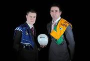 19 February 2010; Pictured ahead of their AIB GAA Football Senior Club Championship Semi-Final on Sunday, 21st of February, are Conor McGourty, left, of St Gall's, Belfast, Co. Antrim, and Kieran Comer, Corofin, Co. Galway. RDS, Ballsbridge, Dublin. Picture credit: Brendan Moran / SPORTSFILE