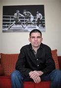 19 February 2010; Bernard Dunne, the former WBA Super Bantamweight World Champion, relaxes at his home, in Palmerstown, Co. Dublin. Picture credit: David Maher / SPORTSFILE
