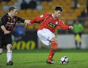 19 February 2010; Dinny Corcoran, Shelbourne, in action against Owen Heary, Bohemians. Pre-Season Friendly, Shelbourne v Bohemians, Tolka Park, Dublin. Picture credit: David Maher / SPORTSFILE
