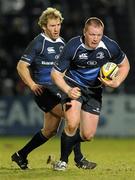 20 February 2010; Stephen Keogh, Leinster, supported by team-mate Shaun Berne. Celtic League, Leinster v Scarlets. RDS, Dublin. Picture credit: Stephen McCarthy / SPORTSFILE