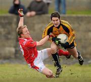 21 February 2010; Shane Roche, Dublin City University, in action against Ronan Greene, Louth. O'Byrne Cup Final, Louth v Dublin City University. Dowdallshill, Dundalk, Co. Louth. Photo by Sportsfile
