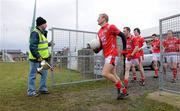 21 February 2010; The Louth team make their way out for the start of the game. O'Byrne Cup Final, Louth v Dublin City University. Dowdallshill, Dundalk, Co. Louth. Picture credit: Paul Mohan / SPORTSFILE