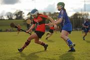 21 February 2010; Deidre Fahey, UCC, in action against Stacey Redmond, WIT. Ashbourne Cup Final Waterford Institute of Technology v University College Cork. Cork Institute of Technology, Cork. Picture credit: Stephen McCarthy / SPORTSFILE