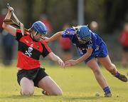 21 February 2010; Fionnuala Carr, UCC, in action against Katie Power, WIT. Ashbourne Cup Final, Waterford Institute of Technology v University College Cork. Cork Institute of Technology, Cork. Picture credit: Stephen McCarthy / SPORTSFILE
