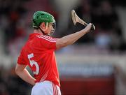 21 February 2010; Cork's Brian Murphy uses his hurley to shade his eyes from the sunshine. Allianz GAA Hurling National League Division 1 Round 1, Cork v Offaly. Pairc Ui Chaoimh, Cork. Picture credit: Ray McManus / SPORTSFILE