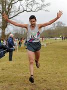 21 February 2010; Peter Matthews, Dundrum South Dublin A.C., crosses the line to win the Woodie’s DIY Masters Cross Country. Senior Athletes, Woodie’s DIY Masters Cross Country. Lough Key Forest Park, Boyle, Co. Roscommon. Picture credit: Pat Murphy / SPORTSFILE