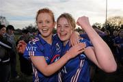 21 February 2010; Collette Dormer, left, and Sarah Anne Fitzgerald, WIT, celebrate victory over UCC. Ashbourne Cup Final Waterford Institute of Technology v University College Cork. Cork Institute of Technology, Cork. Picture credit: Stephen McCarthy / SPORTSFILE