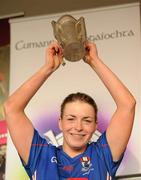 21 February 2010; Ursula Jacob, WIT, lifts the Ashbourne Cup following victory over UCC. Ashbourne Cup Final Waterford Institute of Technology v University College Cork. Cork Institute of Technology, Cork. Picture credit: Stephen McCarthy / SPORTSFILE