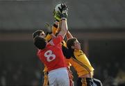21 February 2010; Ray Cullivan, right, and Donal Shine, Dublin City University, in action against Sean O'Neill, Louth. O'Byrne Cup Final, Louth v Dublin City University. Dowdallshill, Dundalk, Co. Louth. Photo by Sportsfile