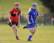 21 February 2010; Katrina Parrock, WIT, in action against Grainne Kenneally, UCC. Ashbourne Cup Final Waterford Institute of Technology v University College Cork. Cork Institute of Technology, Cork. Picture credit: Stephen McCarthy / SPORTSFILE