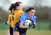 7 March 2016; Ellee McEvoy, Gallen C.S. Ferbane, Offaly, in action against Sarah Murphy, Scoil Phobail Sliabh Luachra, Rathmore, Kerry. Lidl All Ireland Senior C Post Primary Schools Championship Final, Gallen C.S. Ferbane, Offaly v Scoil Phobail Sliabh Luachra, Rathmore, Kerry. Mick Neville Park, Rathkeale, Co. Limerick. Picture credit: Diarmuid Greene / SPORTSFILE