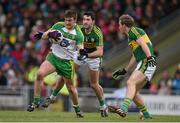 6 March 2016; Leo McLoone, Donegal, in action against Bryan Sheehan, centre, and Donnchadh Walsh, Kerry. Allianz Football League, Division 1, Round 4, Kerry v Donegal. Austin Stack Park, Tralee, Co. Kerry. Picture credit: Brendan Moran / SPORTSFILE