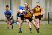 7 March 2016; Kate Kenny, Gallen C.S. Ferbane, Offaly, in action against Sarah Murphy, Scoil Phobail Sliabh Luachra, Rathmore, Kerry. Lidl All Ireland Senior C Post Primary Schools Championship Final, Gallen C.S. Ferbane, Offaly v Scoil Phobail Sliabh Luachra, Rathmore, Kerry. Mick Neville Park, Rathkeale, Co. Limerick. Picture credit: Diarmuid Greene / SPORTSFILE
