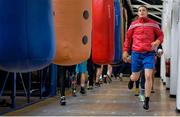9 March 2016; Katie Taylor leads warm-ups during training at the IABA High Performance Squad training session. National Boxing Stadium, Dublin. Picture credit: Cody Glenn / SPORTSFILE