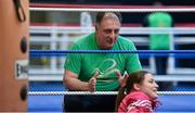 9 March 2016; Irish National Coach Zaur Antia and Katie Taylor during training at the IABA High Performance Squad training session. National Boxing Stadium, Dublin. Picture credit: Cody Glenn / SPORTSFILE