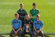 9 March 2016; In attendance at the Masita Post Primary School Championships Launch are back row, Callum Pearson, St Benildus College, left, and Daniel O'Brien, St Brendan's College. Front row, from left, Kevin Banks, Summerhill College, Steven McDonnell, Masita Ambassador and Seán Power, Summerhill College. Croke Park, Dublin. Picture credit: Piaras Ó Mídheach / SPORTSFILE