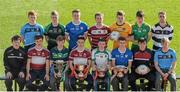 9 March 2016; In attendance at the Masita Post Primary School Championships Launch are back row, from left,  Kevin Banks, Summerhill College, Callum Pearson, St Benildus College, Tommy Kinsella, Dunshaughlin CC, Noel Fogarty, Our Lady's SS Templemore, John Daly, Holy Rosary, Mount Bellew, Daniel O'Brien and Tommy Walsh, St Kieran's College. Front row, from left, Michael Cody, St Kieran's College, Joe Kelly, Presentation College Athenry, David Doheny, Coláiste Mhuire, Evan Niland, Presentation College Athenry, Tommy Lowry, Abbey CBS, Adam McDermott, Dunshaughlin CC, James Foley, Holy Rosary Mount Bellow, Seán Power, Summerhill College. Croke Park, Dublin. Picture credit: Piaras Ó Mídheach / SPORTSFILE