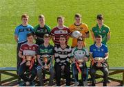 9 March 2016; In attendance at the Masita Post Primary School Championships Launch are back row, from left,  Kevin Banks, Summerhill College, Callum Pearson, St Benildus College, Noel Fogarty, Our Lady's CC Templemore, John Daly, Holy Rosary Mount Bellew, Daniel O'Brien, St Brendan's College. Front row, from left, Joe Kelly, Presentation College Athenry, David Doheny, Coláiste Mhuire, Tommy Walsh, St Kieran's College, Tommy Lowry, Abbey CBS and Adam McDermott, Dunshaughlin CC. Croke Park, Dublin. Picture credit: Piaras Ó Mídheach / SPORTSFILE