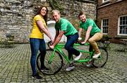 10 March 2016; An Post Cycle Series Ambassadors Fiona Coghlan, left, Peter Ryan, centre, and Richie Power, pictured at the launch of the 2016 An Post Cycle Series. Five events will be held across the country, monthly between May and September, starting with the An Post Yeats Tour of Sligo on the May Bank Holiday Weekend. Visit www.anpost.ie/cycling for more information on how to sign up. Dublin city centre. Picture credit: Ramsey Cardy / SPORTSFILE