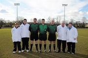 21 February 2010; Referee John Morrissey and his officials. Ashbourne Cup Final Waterford Institute of Technology v University College Cork. Cork Institute of Technology, Cork. Picture credit: Stephen McCarthy / SPORTSFILE