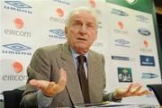 22 February 2010; Republic of Ireland manager Giovanni Trapattoni during the squad announcement ahead of the international friendly against Brazil. Republic of Ireland Squad Announcement, FAI Headquarters, National Sports Campus Ireland, Abbotstown, Dublin 15. Photo by Sportsfile