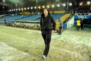 23 February 2010; Kilkenny hurler James Ryall walks onto the pitch before the game was called off for the second time. Allianz GAA Hurling National League, Division 1, Round 1, Tipperary v Kilkenny, Semple Stadium, Thurles, Co. Tipperary. Picture credit: Brendan Moran / SPORTSFILE