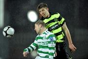 23 February 2010; Declan Gallagher, Glasgow Celtic XI, in action against Graham Barrett, Shamrock Rovers. Pre-Season Friendly, Shamrock Rovers v Glasgow Celtic XI, Tallaght Stadium, Tallaght, Co. Dublin. Picture credit: David Maher / SPORTSFILE