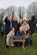 3 February 2010; Trainer Johnny Carroll with Lisloose Accord and winning connections after winning the Hotel Minella Oaks. 85th National Coursing Meeting - Wednesday, Powerstown Park, Clonmel, Co. Tipperary. Picture credit: Brian Lawless / SPORTSFILE *** Local Caption ***