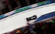 23 February 2010; Aoife Hoey, Ireland, pilot, in action with team-mate Claire Bergin, brakeswoman, during the Bobsleigh Women's heat one competition at the Whistler Sliding Centre, Whistler. Vancouver Winter Olympics, Vancouver, Canada. Picture credit: Tim Clayton / SPORTSFILE