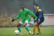 24 February 2010; Colm Smith, IT Blanchardstown B, in action against Conor Donnelly, Senior College Dun Laoghaire. CUFL Umbro  - Second Division Final, Senior College Dun Laoghaire v IT Blanchardstown B, Phoenix FC, Scribblestown, Cabra, Dublin. Picture credit: David Maher / SPORTSFILE