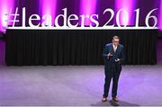 11 March 2016; Michael Carey, Chairman, Bord Bia, speaking at the 10th Annual Terenure College ‘Leaders On Our Level’ at the Convention Centre. The event, completely organised by the transition year students of Terenure College in Dublin, saw a series of speakers inspire and motivate the 2000 students in attendance. Special guests included adventurer Mark Pollock, musician and author Bressie, ex Ireland Women’s Rugby Captain Fiona Coghlan, Kerry footballing Legend Colm Cooper, Fiona Carey, Director of Operations, Microsoft, sports psychologist Enda McNulty, Michael Carey, Chairman, Bord Bia, Donna Reilly, HR Business Partner, AIB, Fr. Peter McVerry and Bernard Byrne, Chief Executive, AIB. Convention Centre, Dublin.  Picture credit: Ramsey Cardy / SPORTSFILE