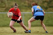 11 March 2016; Mairead Corkery, University College Cork, in action against Deirdre Foley, University College Dublin. O'Connor Cup Semi-Final - University College Cork v University College Dublin. John Mitchels GAA Club, Tralee, Co. Kerry.  Picture credit: Brendan Moran / SPORTSFILE