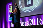 11 March 2016; Enda McNulty, Sports Psychologist and former GAA Footballer, speaking at the 10th Annual Terenure College ‘Leaders On Our Level’ at the Convention Centre. The event, completely organised by the transition year students of Terenure College in Dublin, saw a series of speakers inspire and motivate the 2000 students in attendance. Special guests included adventurer Mark Pollock, musician and author Bressie, ex Ireland Women’s Rugby Captain Fiona Coghlan, Kerry footballing Legend Colm Cooper, Fiona Carney, Director of Operations, Microsoft, sports psychologist Enda McNulty, Michael Carey, Chairman, Bord Bia, Donna Reilly, HR Business Partner, AIB, Fr. Peter McVerry and Bernard Byrne, Chief Executive, AIB. Convention Centre, Dublin.  Picture credit: Ramsey Cardy / SPORTSFILE