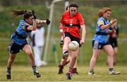 11 March 2016; Hannah Looney, University College Cork, in action against Michelle Davoren, University College Dublin. O'Connor Cup Semi-Final - University College Cork v University College Dublin. John Mitchels GAA Club, Tralee, Co. Kerry.  Picture credit: Brendan Moran / SPORTSFILE