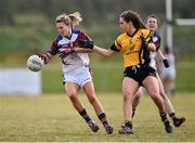 11 March 2016; Jennifer Grant, University of Limerick, in action against Lorraine O'Shea, Dublin City University. O'Connor Cup Semi-Final - University of Limerick v Dublin City University. John Mitchels GAA Club, Tralee, Co. Kerry. Picture credit: Brendan Moran / SPORTSFILE