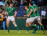 11 March 2016; Shane Daly, left, Ireland, celebrates scoring his sides first try. Electric Ireland U20 Six Nations Rugby Championship, Ireland v Italy. Donnybrook Stadium, Donnybrook, Dublin.  Picture credit: Piaras Ó Mídheach / SPORTSFILE