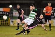 11 March 2016; Brandon Miele, Shamrock Rovers, in action against Aiden Friel, Wexford Youths. SSE Airtricity League Premier Division, Shamrock Rovers v Wexford Youths. Tallaght Stadium, Tallaght, Co. Dublin.  Picture credit: David Maher / SPORTSFILE