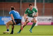 11 March 2016; Jacob Stockdale, Ireland, in action against Roberto Dal Zilio, Italy. Electric Ireland U20 Six Nations Rugby Championship, Ireland v Italy. Donnybrook Stadium, Donnybrook, Dublin.  Picture credit: Piaras Ó Mídheach / SPORTSFILE