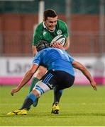 11 March 2016; Jacob Stockdale, Ireland, is tackled by Daniel Rimpelli, Italy. Electric Ireland U20 Six Nations Rugby Championship, Ireland v Italy. Donnybrook Stadium, Donnybrook, Dublin.  Picture credit: Piaras Ó Mídheach / SPORTSFILE
