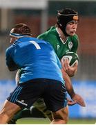 11 March 2016; Peter Claffey, Ireland, is tackled by Daniel Rimpelli, Italy. Electric Ireland U20 Six Nations Rugby Championship, Ireland v Italy. Donnybrook Stadium, Donnybrook, Dublin.  Picture credit: Piaras Ó Mídheach / SPORTSFILE