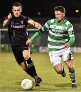 11 March 2016; Dean Clarke, Shamrock Rovers, in action against Aiden Friel, Wexford Youths. SSE Airtricity League Premier Division, Shamrock Rovers v Wexford Youths. Tallaght Stadium, Tallaght, Co. Dublin.  Picture credit: David Maher / SPORTSFILE