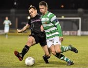 11 March 2016; Dean Clarke, Shamrock Rovers, in action against Aiden Friel, Wexford Youths. SSE Airtricity League Premier Division, Shamrock Rovers v Wexford Youths. Tallaght Stadium, Tallaght, Co. Dublin.  Picture credit: David Maher / SPORTSFILE