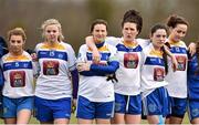 12 March 2016; Dejected Dublin Institute of Technology players, from left, Amy Gaffney, Aisling Hanley, Aoife Thompson, Bronagh Sheridan, Emer Heaney and Kate Dwyer, after the game. Lynch Cup Final 2016 - University of Limerick v Dublin Institute of Technology. John Mitchels GAA Club, Tralee, Co. Kerry. Picture credit: Brendan Moran / SPORTSFILE