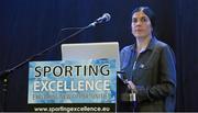 12 March 2016; Clare O'Leary, the Irish gastroenterologist, mountain climber and adventurer, during her Top of Everest to the South Pole presentation at the Sporting Excellence Conference in the Breaffy House Resort, Castlebar, Mayo. Picture credit: Ray McManus / SPORTSFILE