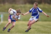 12 March 2016; Elaine Crowley, Mary Immaculate College Limerick, in action against Muireann Ni Scannaill, St Patrick's College. Giles Cup Final 2016, St Patrick's College, Drumcondra v Mary Immaculate College, Limerick. John Mitchels GAA Club, Tralee, Co. Kerry. Picture credit: Brendan Moran / SPORTSFILE