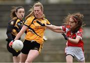 12 March 2016; Sinead Warren, Scoil Phobail Sliabh Luachra, Rathmore, Kerry, in action against Clodagh Lohan, Mercy S.S. Ballymahon, Longford. Lidl All Ireland Junior C Post Primary Schools Championship Final 2016, Mercy S.S. Ballymahon, Longford v Scoil Phobail Sliabh Luachra, Rathmore, Kerry. MacDonagh Park, Nenagh, Tipperary. Picture credit: Matt Browne / SPORTSFILE