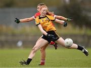 12 March 2016; Katie Horgan, Scoil Phobail Sliabh Luachra, Rathmore, Kerry, in action against Katie Smyth, Mercy S.S. Ballymahon, Longford. Lidl All Ireland Junior C Post Primary Schools Championship Final 2016, Mercy S.S. Ballymahon, Longford v Scoil Phobail Sliabh Luachra, Rathmore, Kerry. MacDonagh Park, Nenagh, Tipperary. Picture credit: Matt Browne / SPORTSFILE
