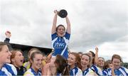 12 March 2016; St Patrick's College captain Shauna Ennis and her team-mates celebrate with the Giles Cup after the game. Giles Cup Final 2016, St Patrick's College, Drumcondra, v Mary Immaculate College, Limerick. John Mitchels GAA Club, Tralee, Co. Kerry. Picture credit: Brendan Moran / SPORTSFILE
