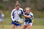 12 March 2016; Roisin Tobin, Mary Immaculate College Limerick, in action against Siofra Cleary, St Patrick's College. Giles Cup Final 2016, St Patrick's College, Drumcondra, v Mary Immaculate College, Limerick. John Mitchels GAA Club, Tralee, Co. Kerry. Picture credit: Brendan Moran / SPORTSFILE